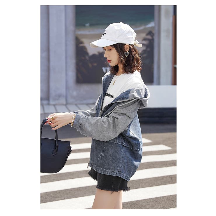 スウェット切り替えデニムフード付きジャケット | Ulysses | 詳細画像6 