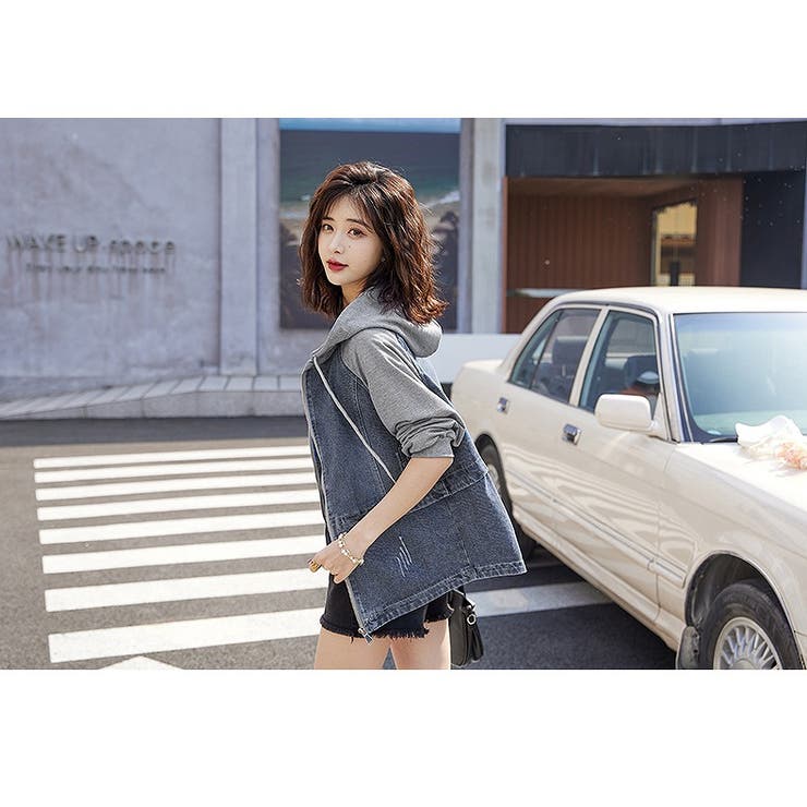 スウェット切り替えデニムフード付きジャケット | Ulysses | 詳細画像8 