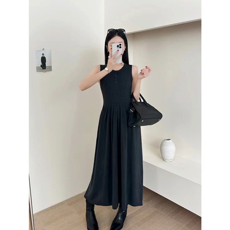 ダークグレー | ニット袖なしワンピース | Ulysses