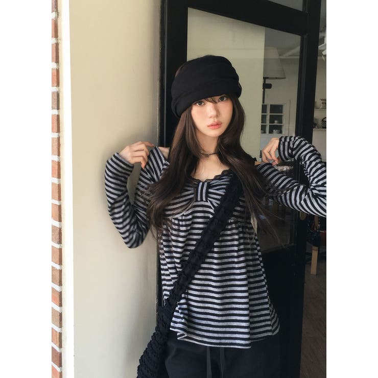 リボンタイボーダートップス | Ulysses | 詳細画像1 