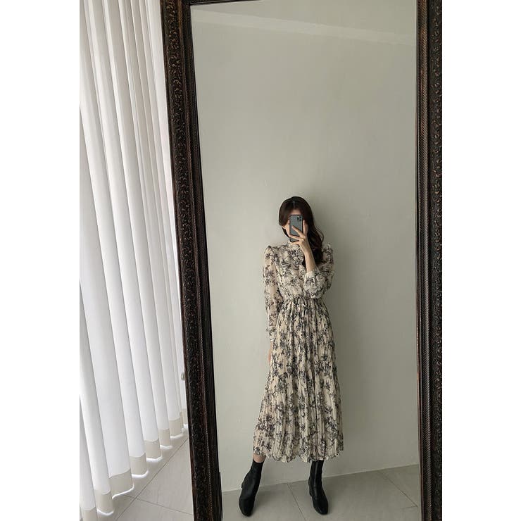 ベージュ | リボンプリーツワンピース | Ulysses