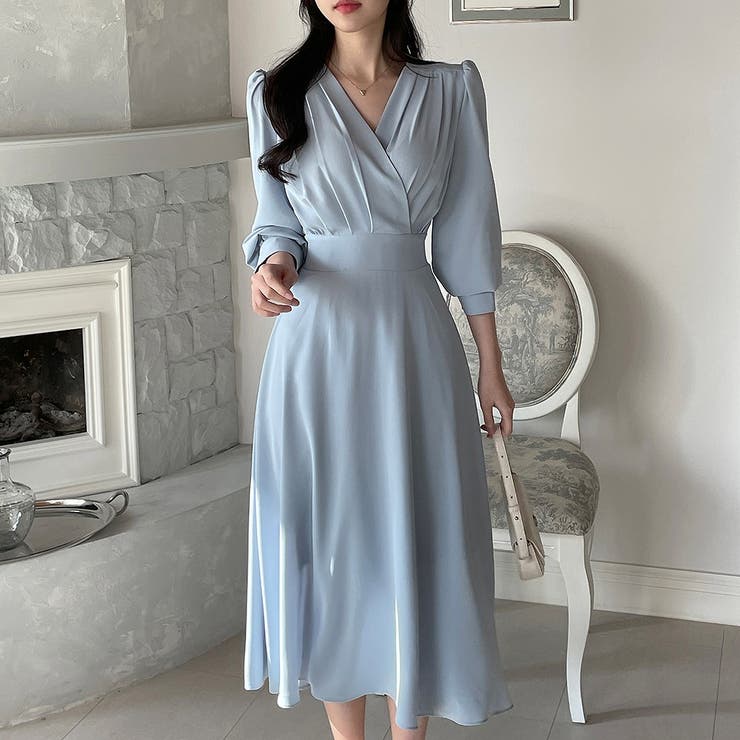 ブルー | Vネックワンピース | Ulysses