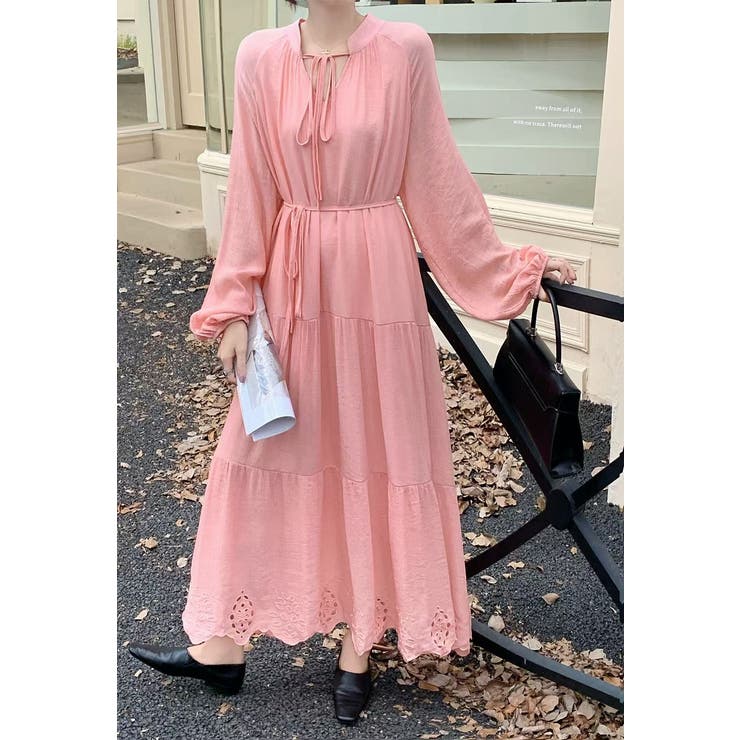 ピンク | リボンロングワンピース | Ulysses