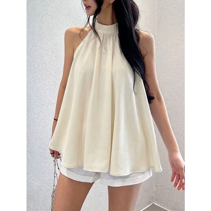 アイボリー | リボン袖なしホルターネックトップス | Ulysses