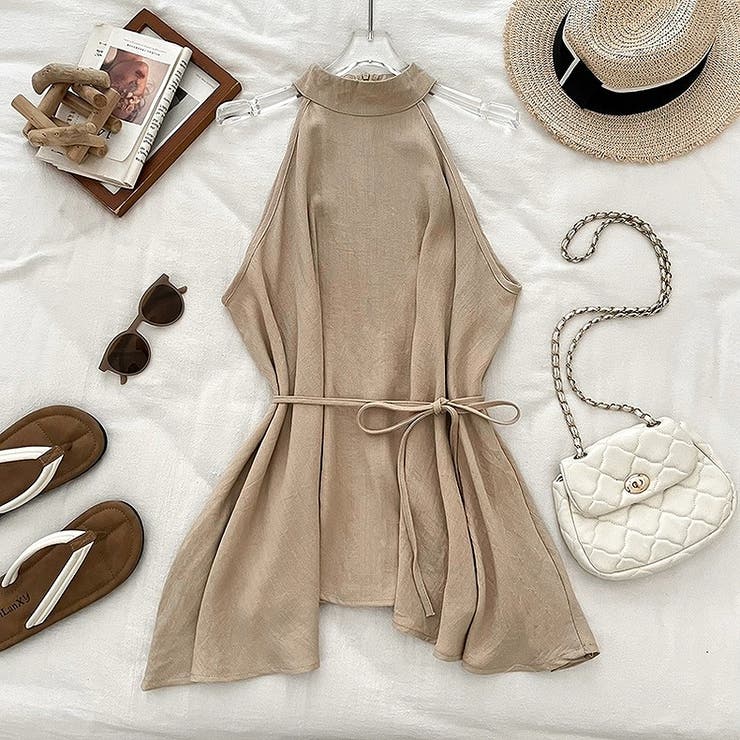 リボン袖なしホルターネックトップス | Ulysses | 詳細画像1 