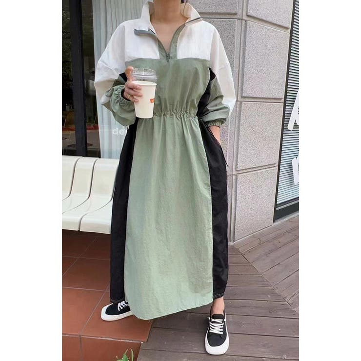 配色スタンドカラーワンピース | Ulysses | 詳細画像4 