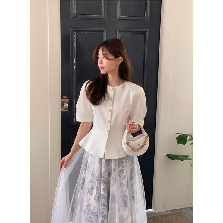 クルーネックシングルブレストショートトップス | Ulysses | 詳細画像2 