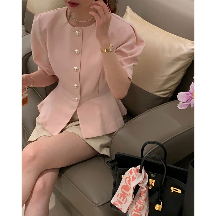 クルーネックシングルブレストショートトップス | Ulysses | 詳細画像8 