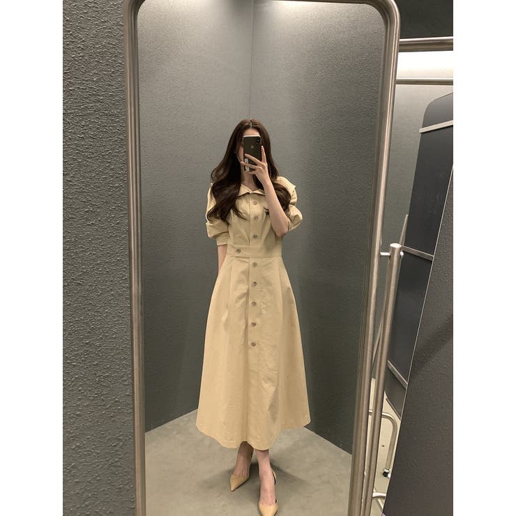 イエロー | シングルブレストシャツワンピース | Ulysses