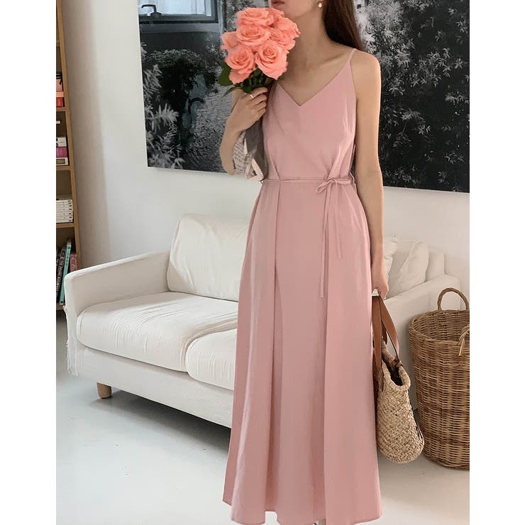 ピンク | リボンVネックキャミワンピース | Ulysses