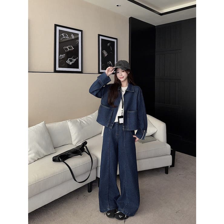 ダークブルー | デニムジャケットワイドパンツセットアップ | Ulysses