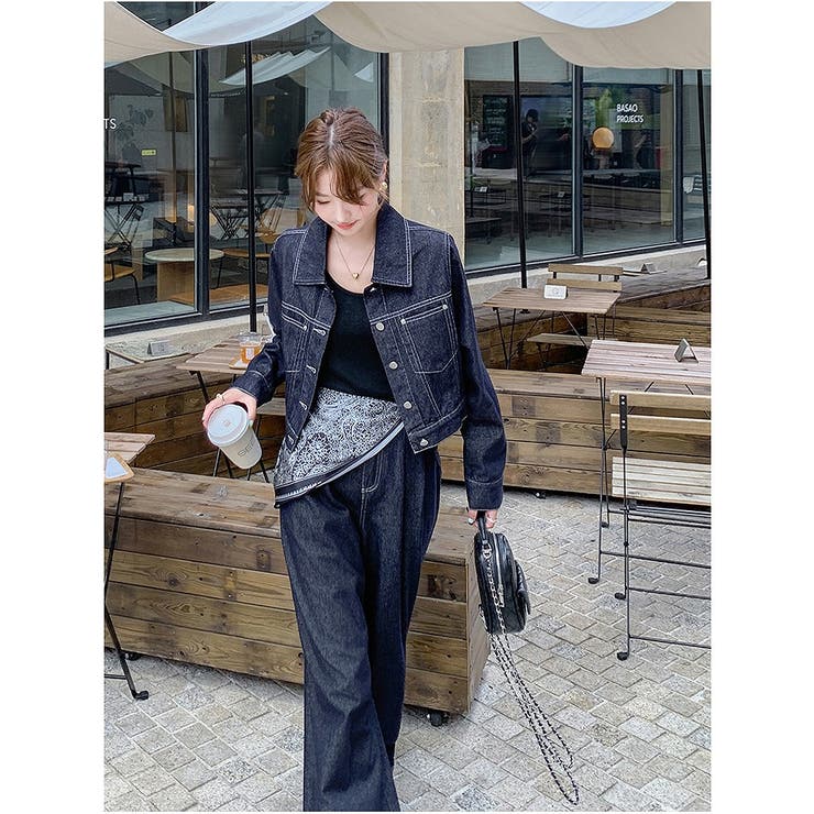 デニム襟付きジャケットワイドパンツセットアップ | Ulysses | 詳細画像2 