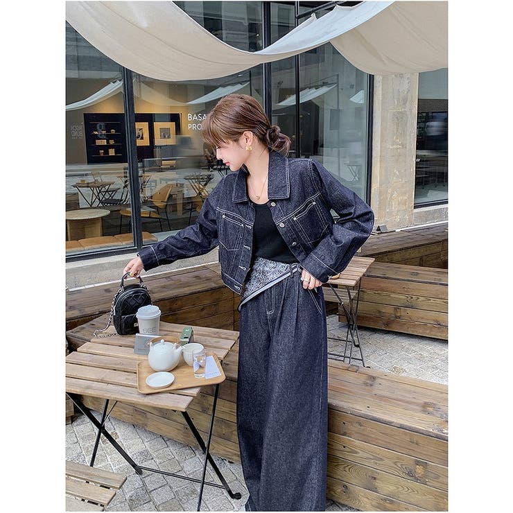 デニム襟付きジャケットワイドパンツセットアップ | Ulysses | 詳細画像3 