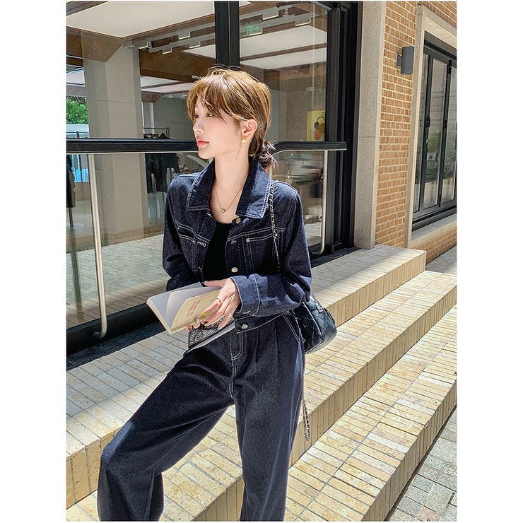 デニム襟付きジャケットワイドパンツセットアップ | Ulysses | 詳細画像4 