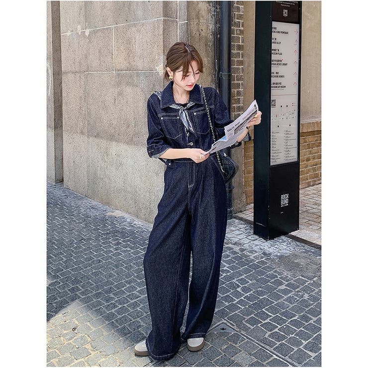 デニム襟付きジャケットワイドパンツセットアップ | Ulysses | 詳細画像5 