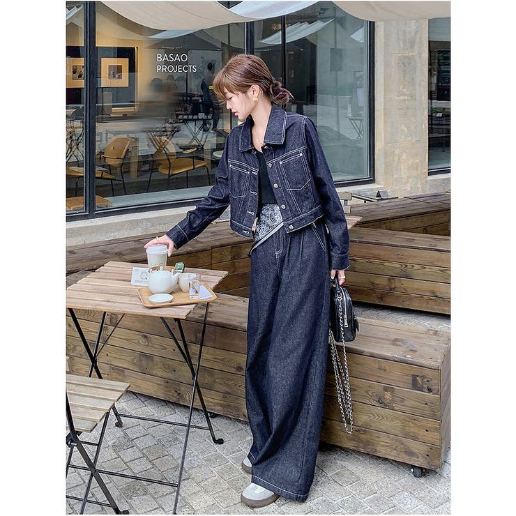 デニム襟付きジャケットワイドパンツセットアップ | Ulysses | 詳細画像7 