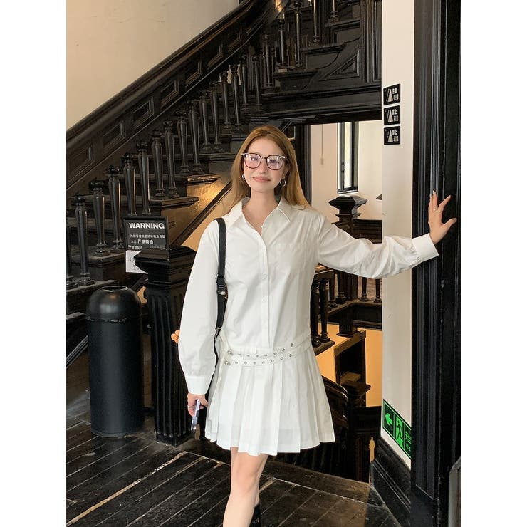 ベルト付きプリーツシャツワンピース | Ulysses | 詳細画像2 