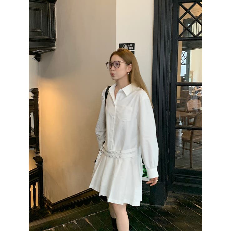 ベルト付きプリーツシャツワンピース | Ulysses | 詳細画像3 