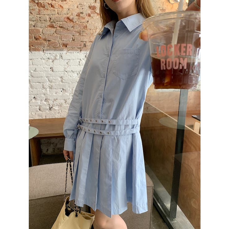 ベルト付きプリーツシャツワンピース | Ulysses | 詳細画像5 