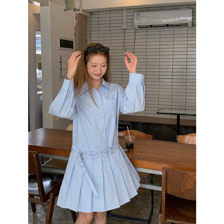 ベルト付きプリーツシャツワンピース | Ulysses | 詳細画像6 