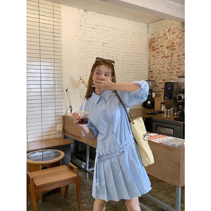 ベルト付きプリーツシャツワンピース | Ulysses | 詳細画像7 