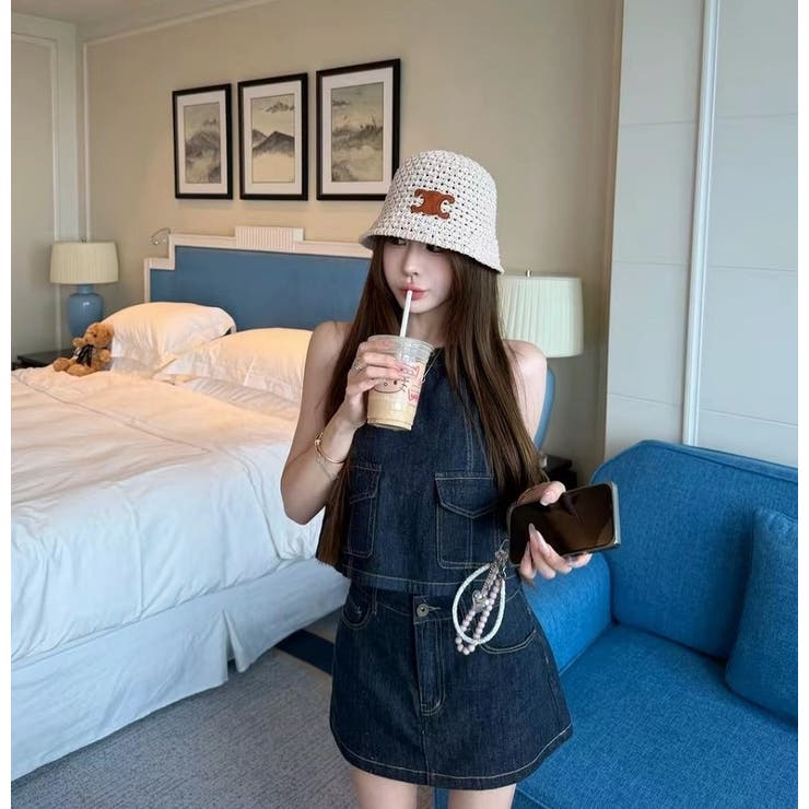 デニムノースリーブトップスショートスカートセットアップ | Ulysses | 詳細画像3 