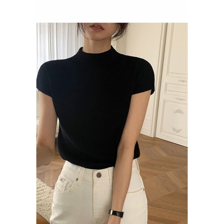 ブラック | ハーフネックニットトップス | Ulysses