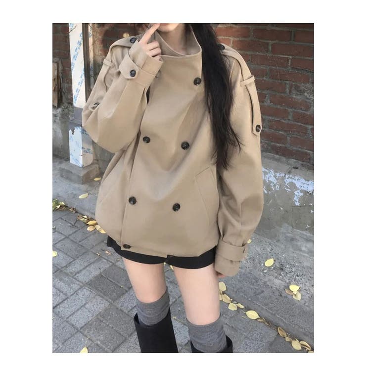 モカ | スタンドカラーダブルブレストトレンチコートジャケット | Ulysses