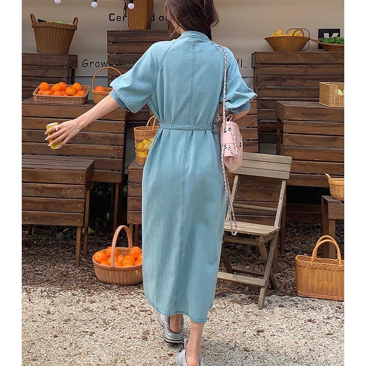 ベルト付Vネックデニムワンピース | Ulysses | 詳細画像3 