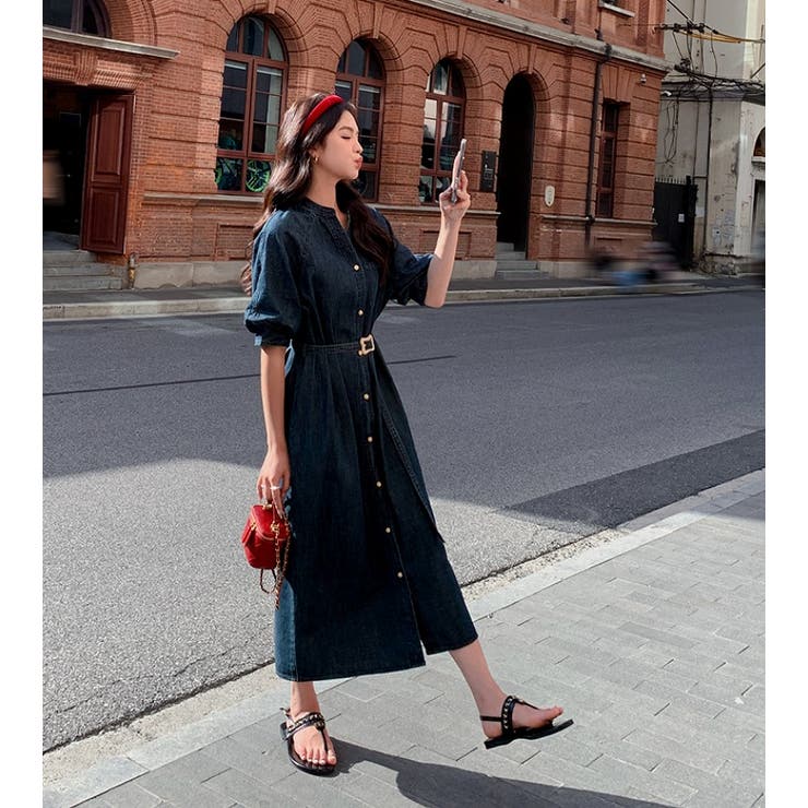 ベルト付Vネックデニムワンピース | Ulysses | 詳細画像8 