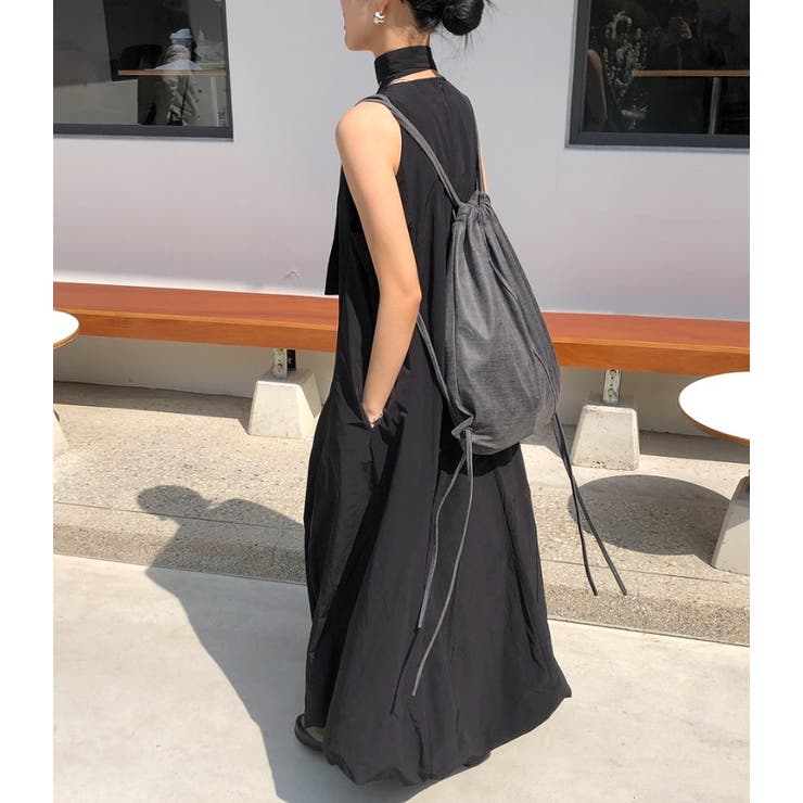 リボンクルーネック袖なしバックジップスワンピース | Ulysses | 詳細画像1 