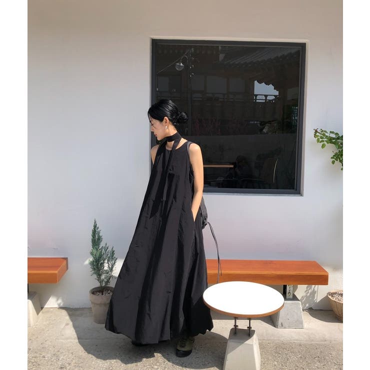 リボンクルーネック袖なしバックジップスワンピース | Ulysses | 詳細画像4 