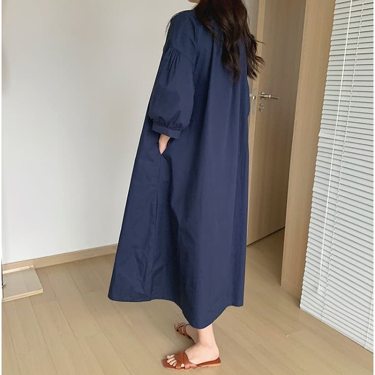 シンプルVネック中長袖ワンピース | Ulysses | 詳細画像6 