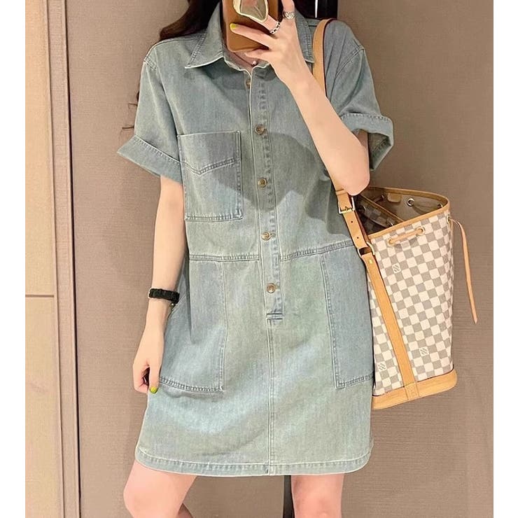 ポケットシングルブレストデニムワンピース | Ulysses | 詳細画像1 