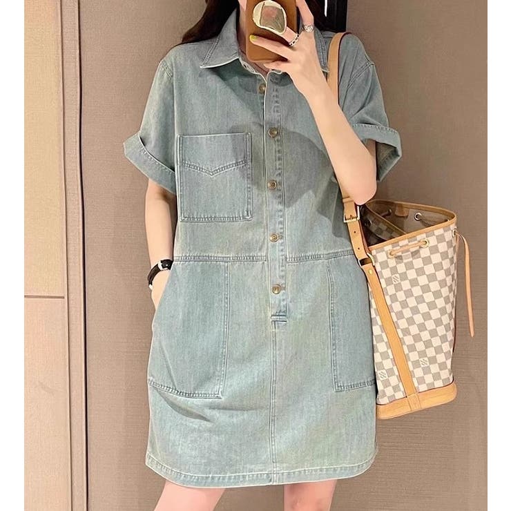 ライトブルー | ポケットシングルブレストデニムワンピース | Ulysses