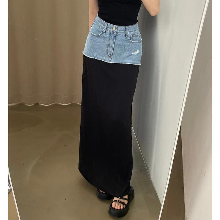 ポケットデニムパッチワークスカート | Ulysses | 詳細画像1 