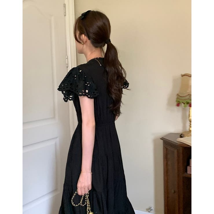 Vネックジャカード半袖ワンピース | Ulysses | 詳細画像2 