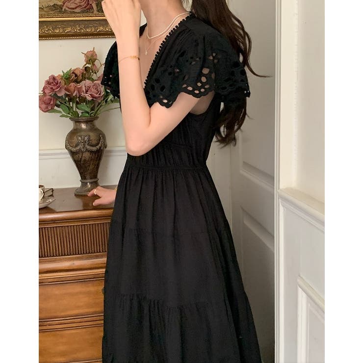 Vネックジャカード半袖ワンピース | Ulysses | 詳細画像7 