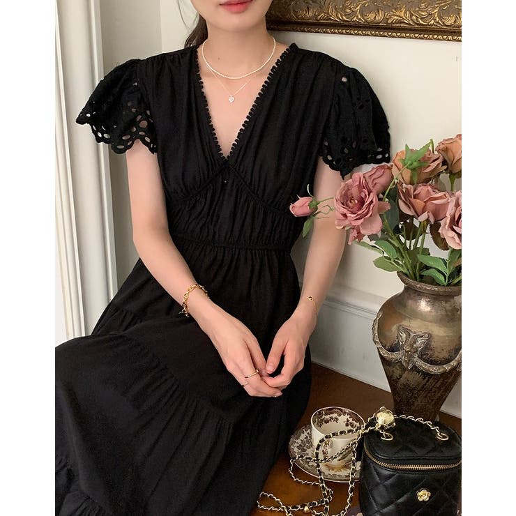 Vネックジャカード半袖ワンピース | Ulysses | 詳細画像9 