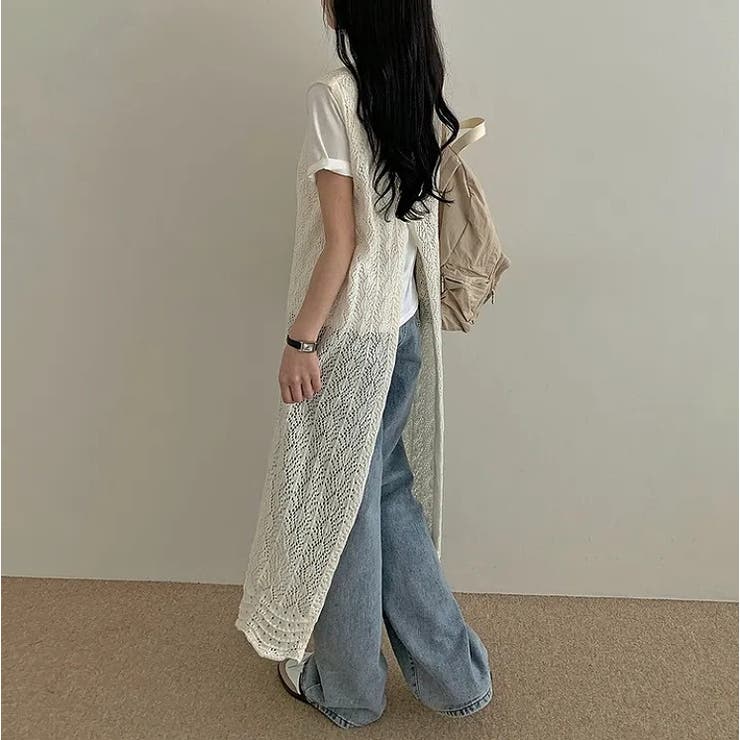 バック中空クルーネック袖なしニットワンピース | Ulysses | 詳細画像4 