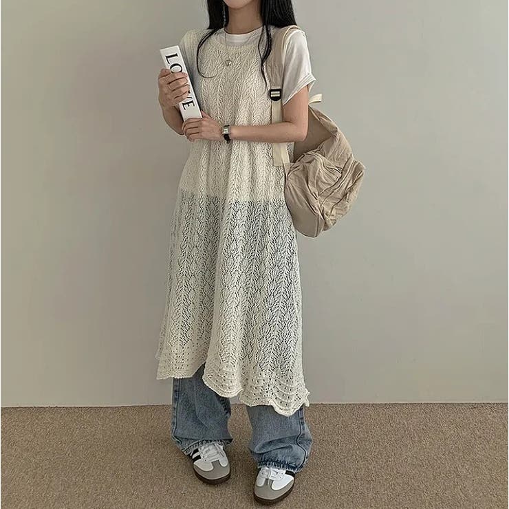 バック中空クルーネック袖なしニットワンピース | Ulysses | 詳細画像5 