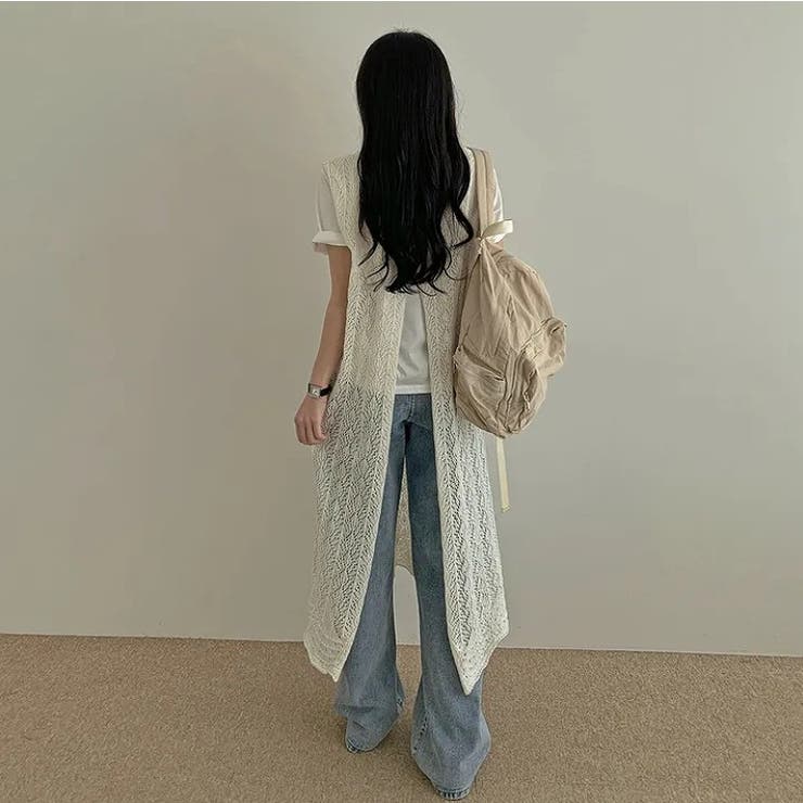 バック中空クルーネック袖なしニットワンピース | Ulysses | 詳細画像6 