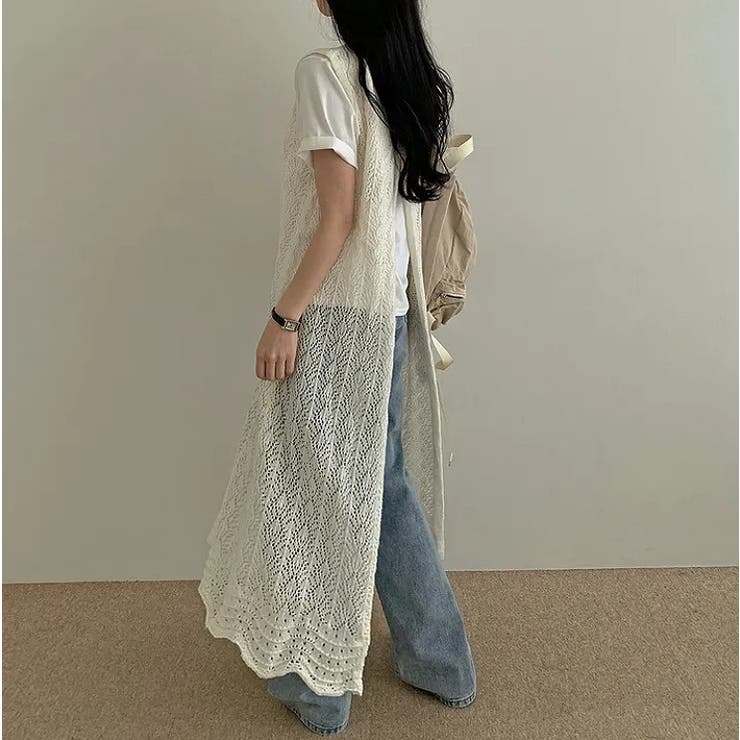 バック中空クルーネック袖なしニットワンピース | Ulysses | 詳細画像7 