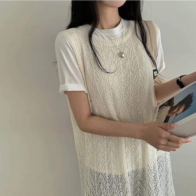 バック中空クルーネック袖なしニットワンピース | Ulysses | 詳細画像8 