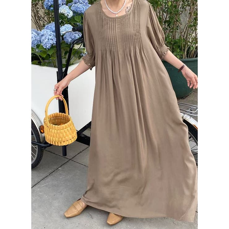 クルーネックプリーツクルーネックワンピース | Ulysses | 詳細画像4 