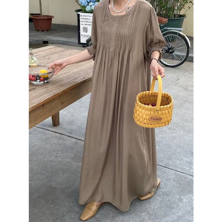 クルーネックプリーツクルーネックワンピース | Ulysses | 詳細画像5 