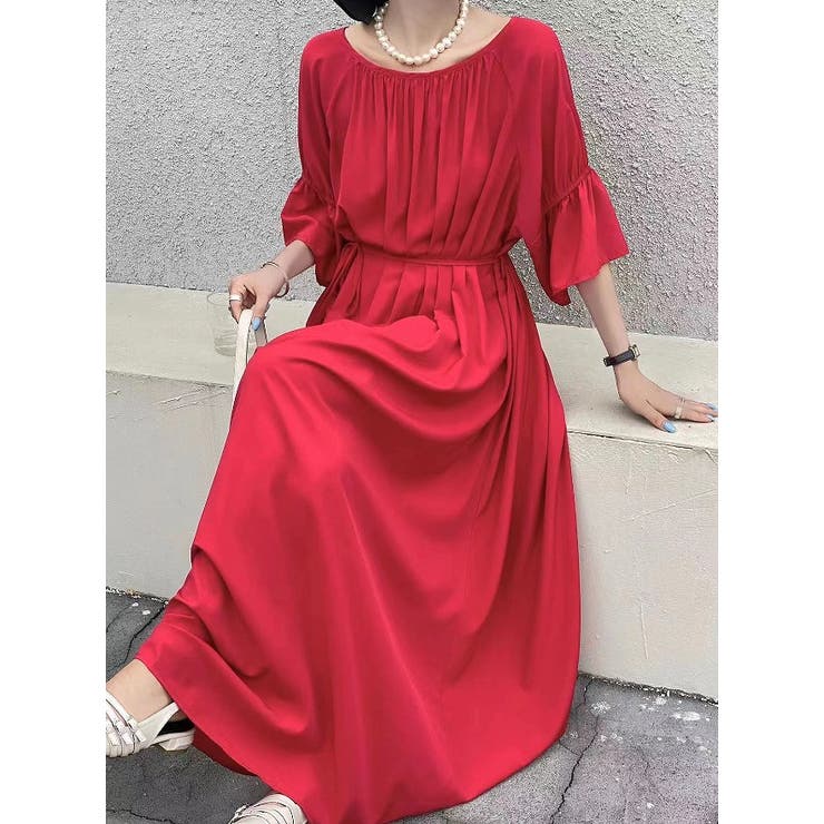 ボルドー | クルーネッククルーネックワンピース | Ulysses