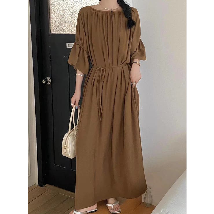 ブラウン | クルーネッククルーネックワンピース | Ulysses