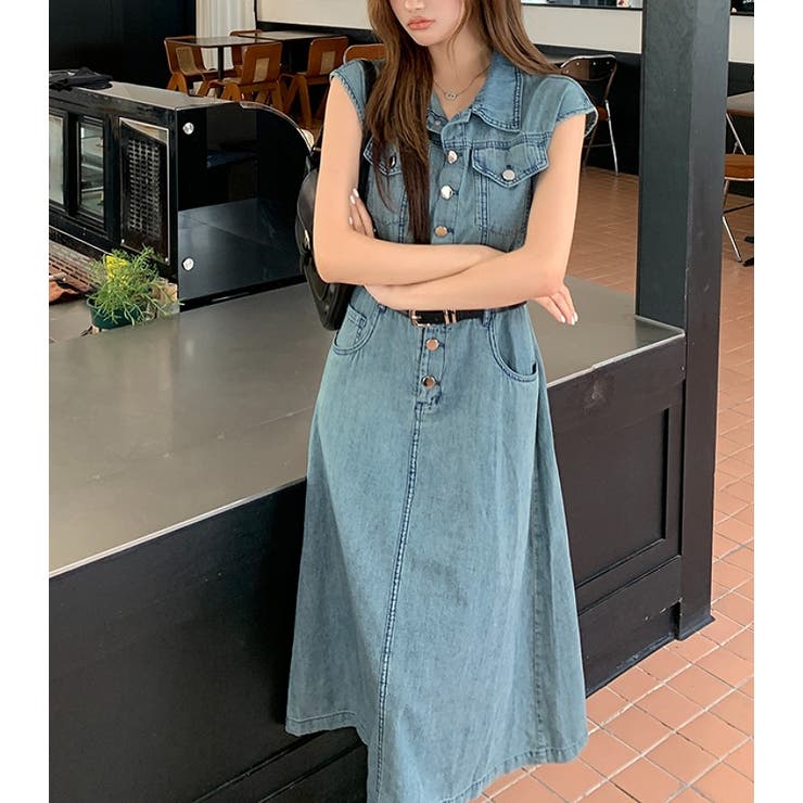 ベルト付きシングルブレストポケットデニムワンピース | Ulysses | 詳細画像5 