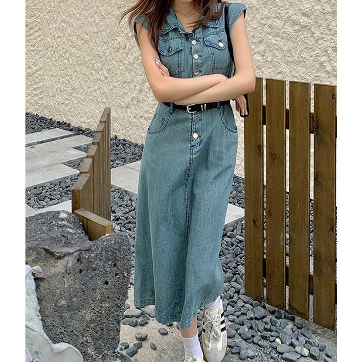 ベルト付きシングルブレストポケットデニムワンピース | Ulysses | 詳細画像6 